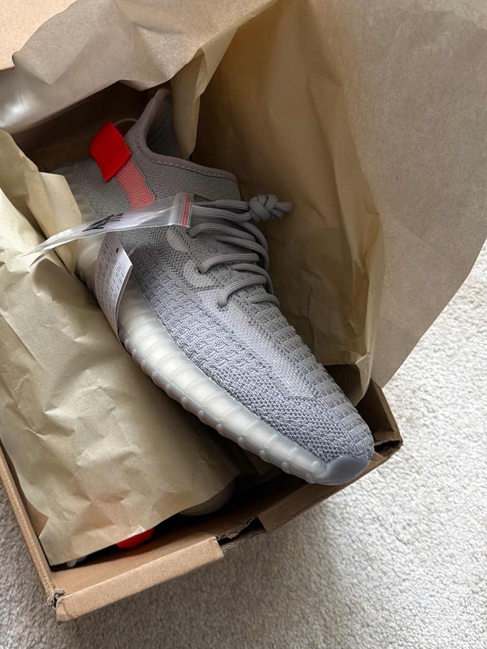 adidas Men Sneakers Gray with Coral Accent